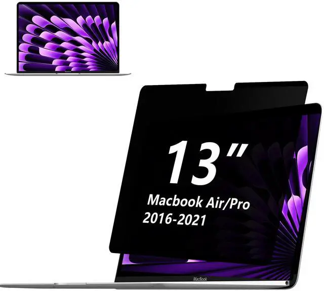 Main image of Adeway Privacy Screen for Macbook Pro 13 Inch (2016-2022, M1, M2) / Macbook Air 13 in (2018-2021, M1), Anti-spy, Blue Light Reduction & Anti-Glare, Ideal for Office and Travel Use