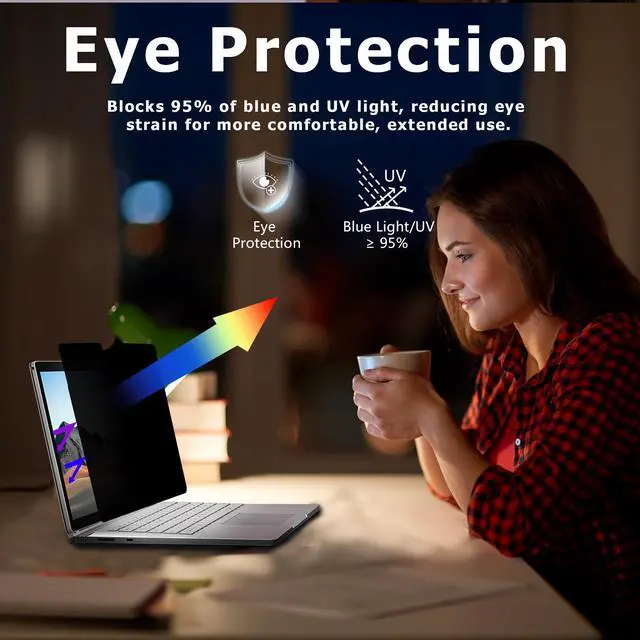 Alt view image 3 of 5 - Adeway Privacy Screen for Macbook Pro 13 Inch (2016-2022, M1, M2) / Macbook Air 13 in (2018-2021, M1), Anti-spy, Blue Light Reduction & Anti-Glare, Ideal for Office and Travel Use