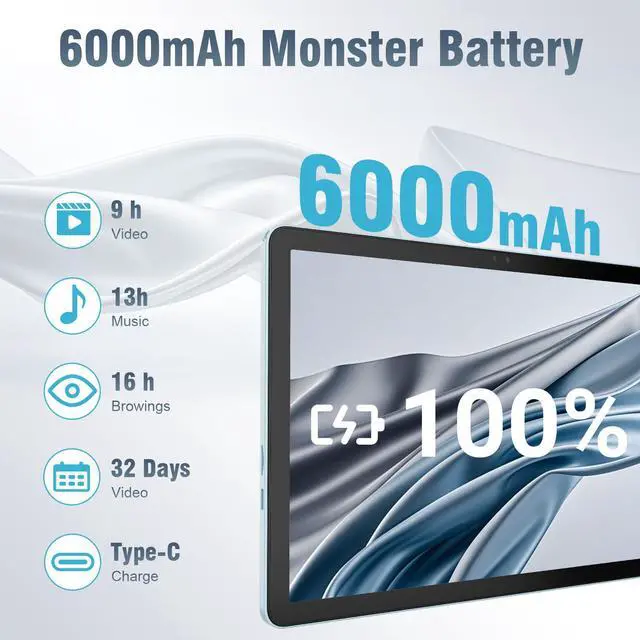Alt view image 4 of 5 - DigiLand Android Tablet, 10.1 inch Android 14 Tablet, Octa-core CPU,12GB RAM+128GB ROM(Support Expand TF) 8MP Front+13MP Back Camera,800x1280 Resolution,WiFi 6 & Bluetooth 5.0,6000 mAh Battery-Blue