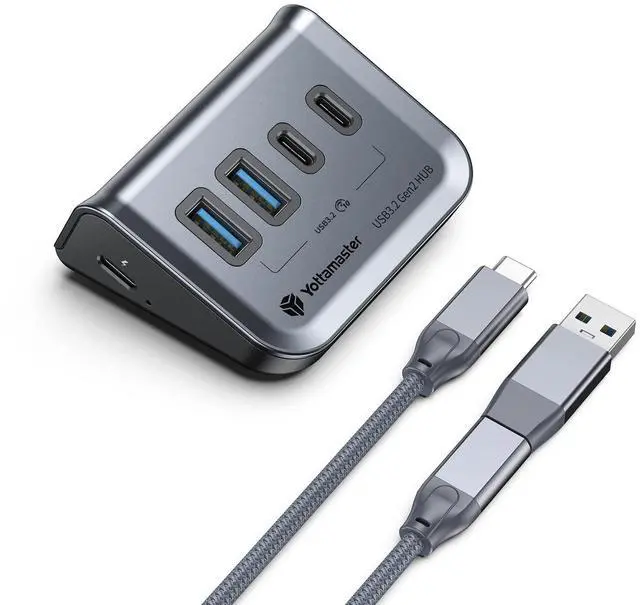 Main image of Yottamaster USB 3.2 Hub 10Gbps, USB C Splitter with 2 USB C 3.2 and 2 USB A 3.2 Ports, Triangle Desktop USB Hub with 1.64ft Cable for PC, Laptop (Not Support Charging)