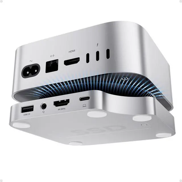 Main image of Mac mini M4 Dock, No WiFi Interference PULWTOP Mac mini M4 Hub Stand with M.2 SSD Enclosure (SSD NOT Included), for Mac mini M4 and M4 Pro 2024 with 4K60Hz HDMI, 3 x USB A 2.0, SD/TF, 3.5mm Audio/Mic