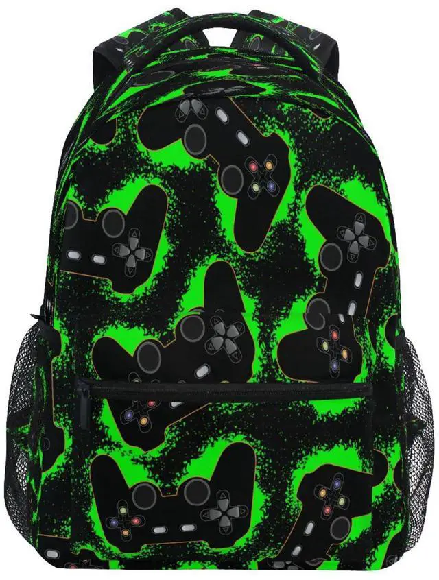 Main image of Kcldeci Toddler Backpack for School Joystick on Green Blots Boys Girls Kids School Bags Bookbag Elementary Children Bookbags Casual Travel Back Pack