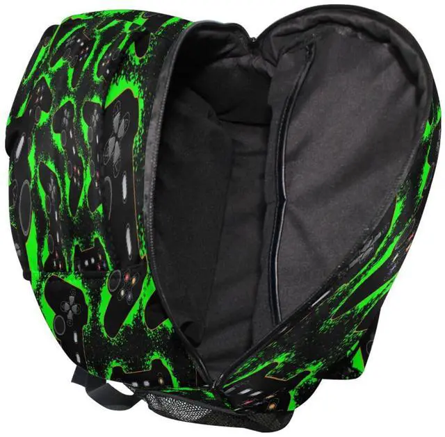 Alt view image 5 of 5 - Kcldeci Toddler Backpack for School Joystick on Green Blots Boys Girls Kids School Bags Bookbag Elementary Children Bookbags Casual Travel Back Pack