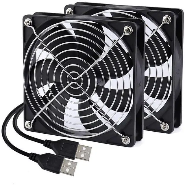 Main image of 2 Packs Wathai 120mm x 25mm 120mm 5V USB Fan for Receiver AV cabint Game Console PC Laptop TV Box Projector Router Cooling