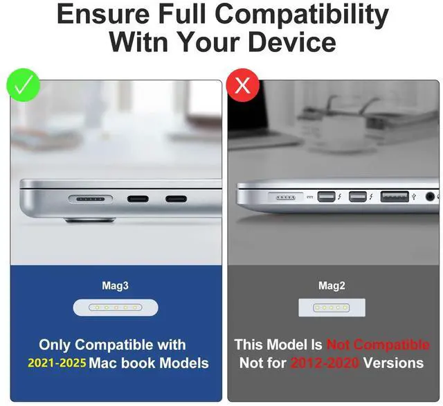Alt view image 2 of 5 - MacBook Pro Charger 140W USB C Fast Charger Power Adapter with 6.6FT USB-C to Magnetic 3 Cable for Mac Book Pro 16 14 inch MacBook Air 15 13 inch 2021 2022 2023 2024 2025 M1 M2 M3 M4Original Quality