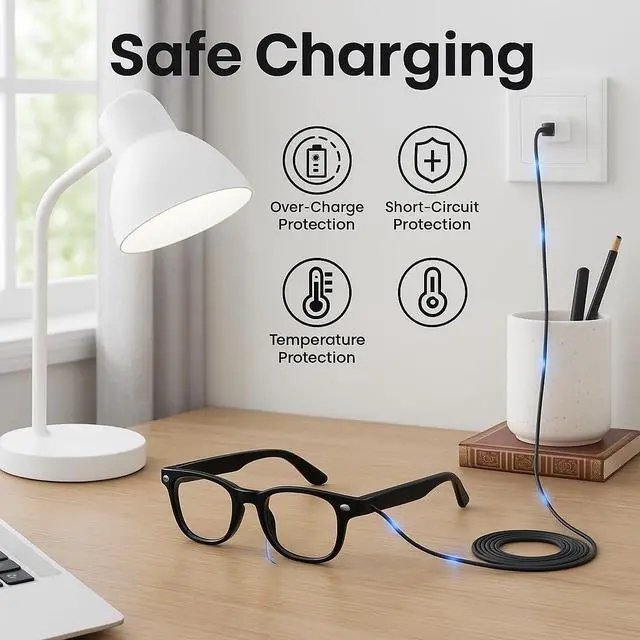 Alt view image 3 of 5 - Charging Cable for Ray-Ban Meta Smart Glasses, USB C Charger Cable Compatible with Wayfarer/Headliner/Skyler Models. Supports Multiple Charging Options - Wall Charger, Phone, Laptop, or Power Bank.