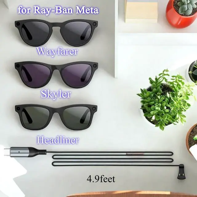 Alt view image 4 of 5 - Charging Cable for Ray-Ban Meta Smart Glasses, USB C Charger Cable Compatible with Wayfarer/Headliner/Skyler Models. Supports Multiple Charging Options - Wall Charger, Phone, Laptop, or Power Bank.