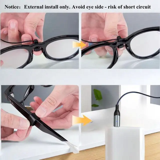 Alt view image 5 of 5 - Charging Cable for Ray-Ban Meta Smart Glasses, USB C Charger Cable Compatible with Wayfarer/Headliner/Skyler Models. Supports Multiple Charging Options - Wall Charger, Phone, Laptop, or Power Bank.