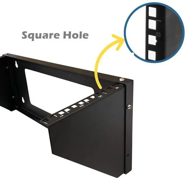 Alt view image 4 of 5 - TECHTOO Wall Mount Rack 6U Vertical & Horizontal Rack 19Inch Wall Mountable Server Rack Heavy Duty Max Load 66-150 LBS Network Open Rack for Patch Panel/Data/AV/IT/Computer & Studio Equipment (6U)