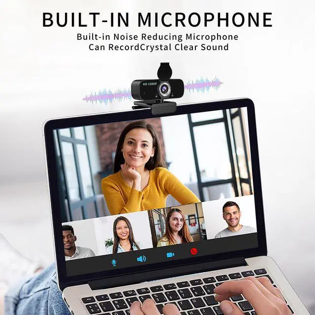 Alt view image 3 of 5 - Webcam for PC,Full HD 1080p Computer Webcam with Noise-Canceling Mic, Tripod, Privacy Cover, Auto Focus/Low Light Correction/Beauty Filter, USB Web Camera for Streaming/Meeting/Online Video/Zoom