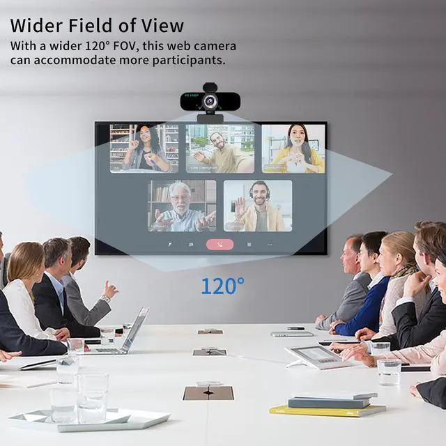 Alt view image 5 of 5 - Webcam for PC,Full HD 1080p Computer Webcam with Noise-Canceling Mic, Tripod, Privacy Cover, Auto Focus/Low Light Correction/Beauty Filter, USB Web Camera for Streaming/Meeting/Online Video/Zoom