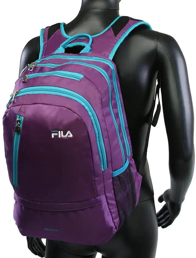 Alt view image 4 of 5 - Fila Duel Tablet and Laptop Backpack, Purple TEAL2, One Size