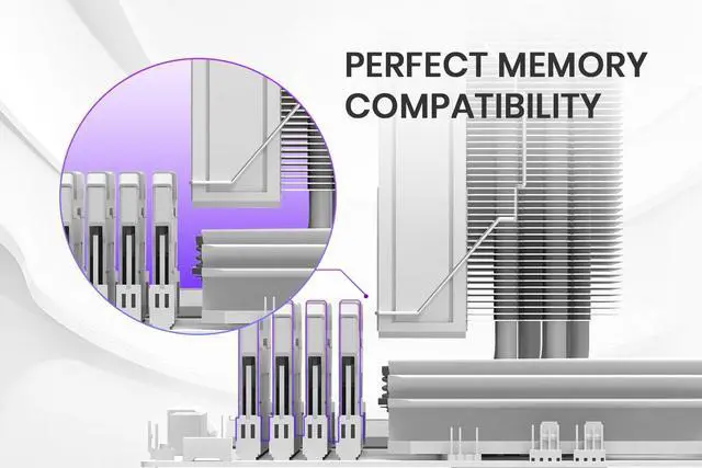 Alt view image 3 of 5 - ID-COOLING FROZN A410 ARGB White - 6" Height White Air CPU Cooler with ARGB Lighting, 4×6mm Heatpipes, 120x120x25mm FDB Fan, TDP 220W, Intel LGA1700/1851/1200/115X; AMD AM4/AM5 (152mm in Height)