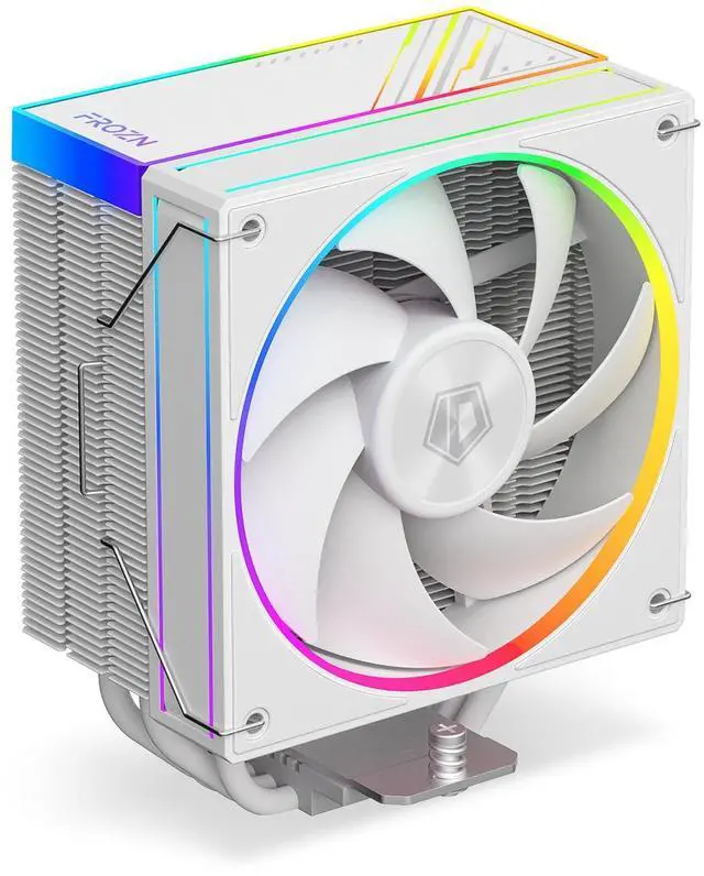 Main image of ID-COOLING FROZN A410 ARGB White - 6" Height White Air CPU Cooler with ARGB Lighting, 4×6mm Heatpipes, 120x120x25mm FDB Fan, TDP 220W, Intel LGA1700/1851/1200/115X; AMD AM4/AM5 (152mm in Height)