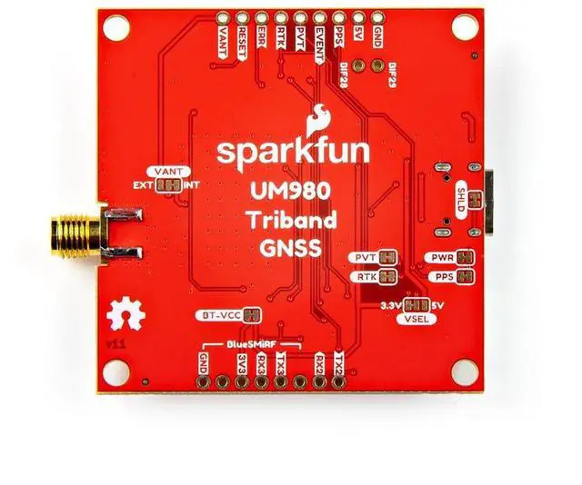Alt view image 3 of 5 - SparkFun Triband GNSS RTK Breakout - UM980 1408-Channel GNSS Receiver, high Precision RTK Position Module, USB Type C, Board Dimensions: 2.0in. x 2.0in. (50.8mm x 50.8mm)