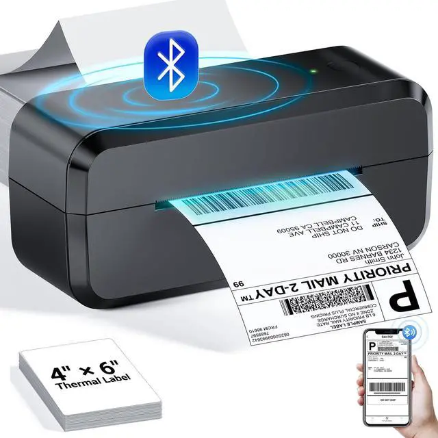 Alt view image 3 of 5 - NelkoGlobal 4x6 Direct Thermal Shipping Fan-Fold Sticker Labels with Label Printer