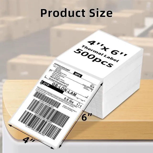 Alt view image 4 of 5 - NelkoGlobal 4x6 Direct Thermal Shipping Fan-Fold Sticker Labels with Label Printer