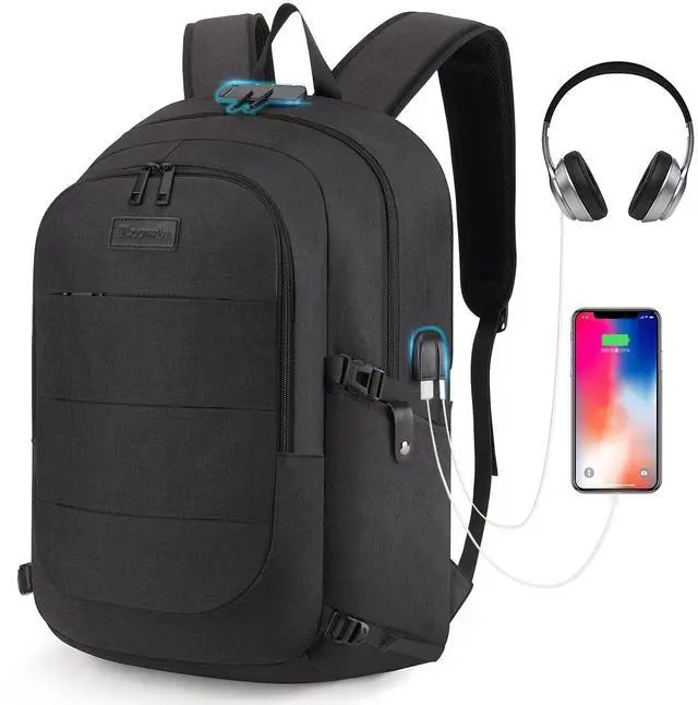 Alt view image 2 of 5 - Tzowla Laptop Backpack for Men Women,Travel Work Security Anti Theft Water Resistant Durable Computer Bookbags with USB Charging Port,Gifts, Fit 14.3/15.6 inch Accessories