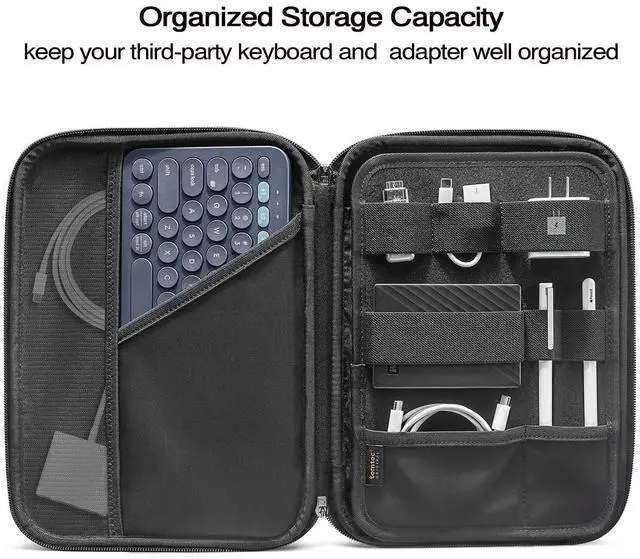Alt view image 2 of 5 - tomtoc Portfolio Case for 11 Inch iPad Pro M4, M2&M1 & iPad Air M3&M2, 2025 iPad A16, 10.9-in iPad Air 5 & iPad 10, Carrying Storage Sleeve Bag with Accessories Compartment