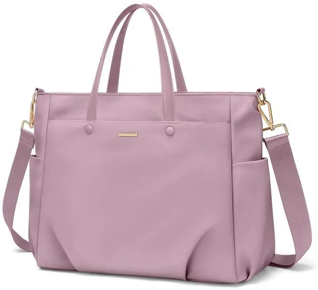 Main image of Laptop Tote Bag 15.6 Inch, Computer Shoulder Bag Large Work Tote Bag for Women, Laptop Carrying Case Stylish Handbag for Business Travel (Pinkish Purple)
