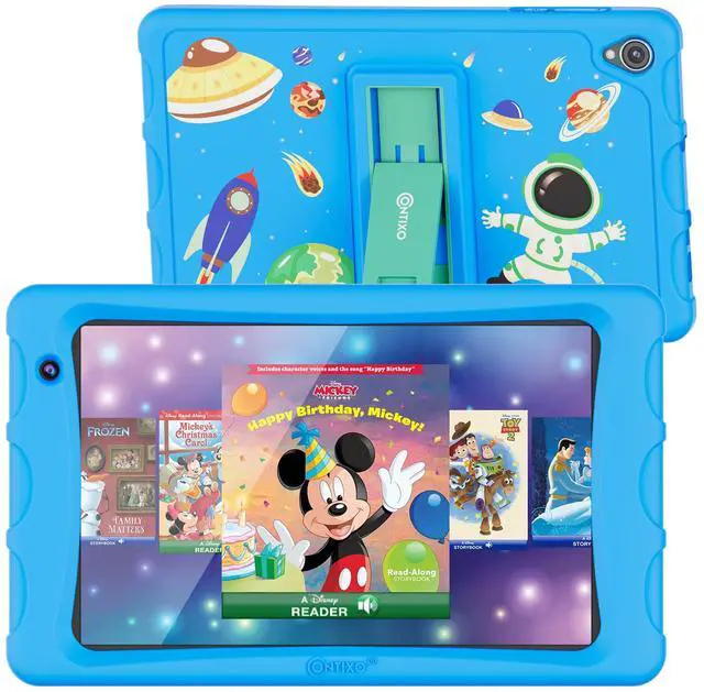 Main image of Contixo 8 Kids Tablet - K81 8-inch, 80 Disney Storybooks Pre-Installed (Value $350), Ages 3-12, Parental Controls, Android 13 OS, 64GB, HD Dual Camera, WiFi, Kid-Proof case - Blue