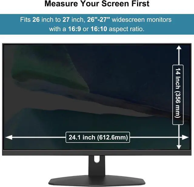 Alt view image 2 of 5 - Hanging Computer Privacy Screen Protector Shield Compatible for 26/27 Inch Widescreen Desktop Monitor -Anti Glare & Blue Light Filter-Hanging Design for Easy On/Off