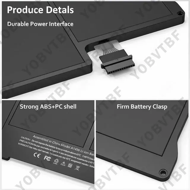 Alt view image 3 of 5 - A1466 A1405 Battery Replacement for MacBook Air 13 inch A1466(Mid 2012,Mid 2013,Early 2014, Early 2015,2017) A1369(Late 2010,Mid 2011 Version) fits A1496 A1377 Battery High Performance 7.6V 55Wh