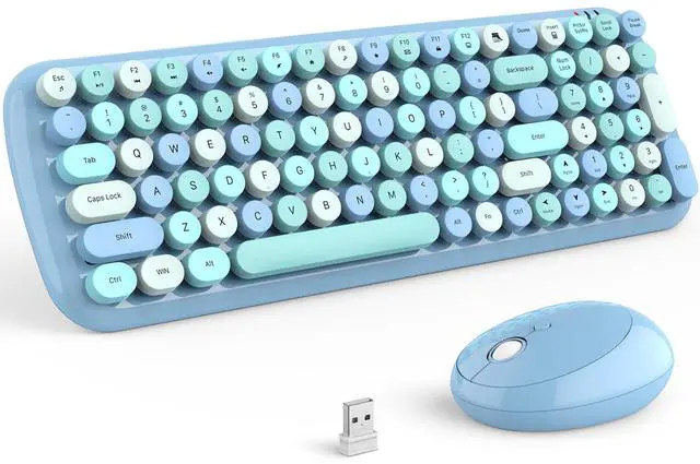 Main image of MOFii Wireless Keyboard and Mouse Combo, 2.4Ghz Colorful Keyboard with Multi-Media Function Keys and Number Pad Compared for PC Computer Windows (Blue Mixed)