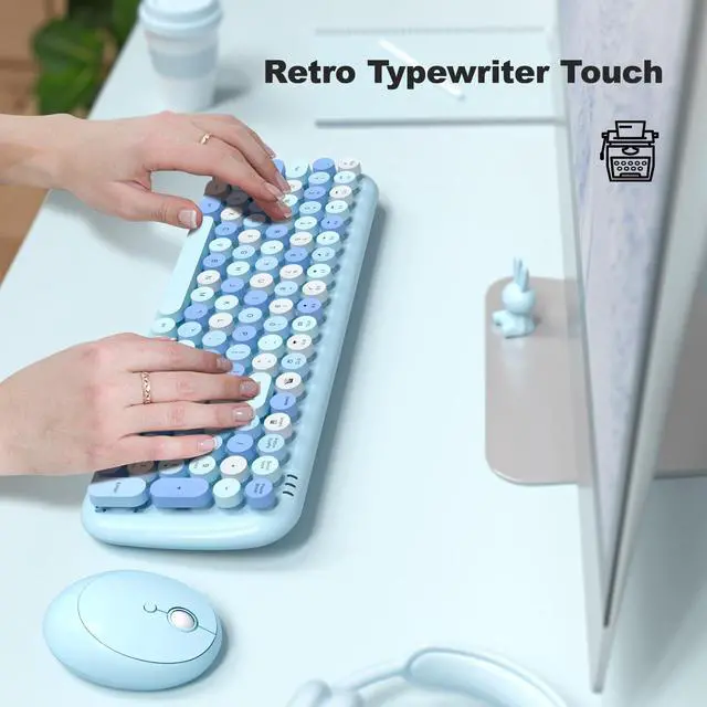 Alt view image 5 of 5 - MOFii Wireless Keyboard and Mouse Combo, 2.4Ghz Colorful Keyboard with Multi-Media Function Keys and Number Pad Compared for PC Computer Windows (Blue Mixed)