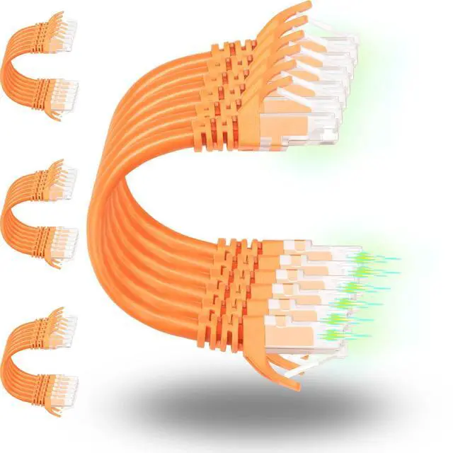Main image of Rapink Patch Cables Cat6 2ft (24 Pack), Ethernet Patch Cable 10G Support, Cat 6 Patch Cable for Patch Panel to Switch, Flexiable Cat 6 Ethernet Cable with Gold Plated Orange