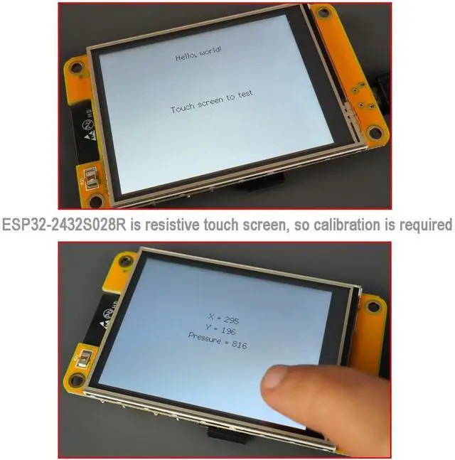 Alt view image 3 of 5 - DIYmalls 2.8 inch ESP32-2432S028R ESP32 Yellow Display - 9341 Resistive Touchscreen 240x320 TFT LCD Module CYD Development Board for Arduino IDE (Pack of 2)