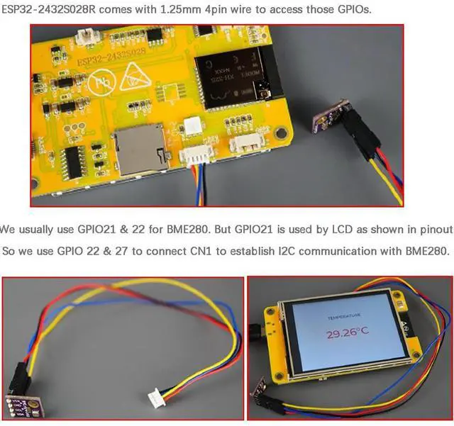 Alt view image 4 of 5 - DIYmalls 2.8 inch ESP32-2432S028R ESP32 Yellow Display - 9341 Resistive Touchscreen 240x320 TFT LCD Module CYD Development Board for Arduino IDE (Pack of 2)