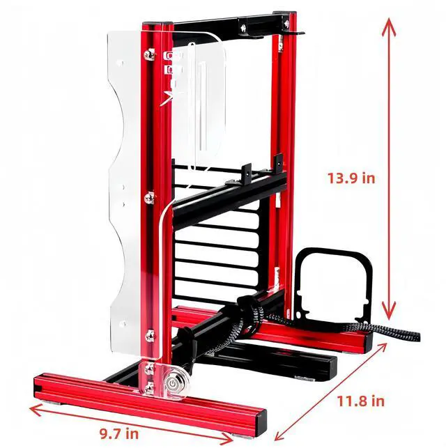 Alt view image 4 of 5 - PC Frame Test Bench, Aluminum Open Air PC Case, DIY Computer Motherboard Case Rack, Water Cooling Fan Frame Chassis for Creative Assembly Support ITX ATX MATX
