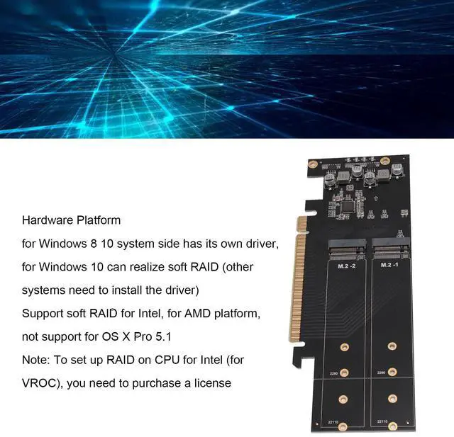 Alt view image 3 of 5 - Quad M.2 NVMe to PCIe 4.0 X16 Adapter, PA04 RTK PCIe Adapter Card, Support 4 NVMe PCIe Protocol SSD, Suitable for M.2 NVMe 2230 2242 2260 2280 22110 SSD