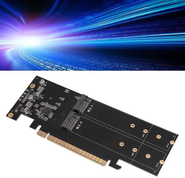 Alt view image 4 of 5 - Quad M.2 NVMe to PCIe 4.0 X16 Adapter, PA04 RTK PCIe Adapter Card, Support 4 NVMe PCIe Protocol SSD, Suitable for M.2 NVMe 2230 2242 2260 2280 22110 SSD