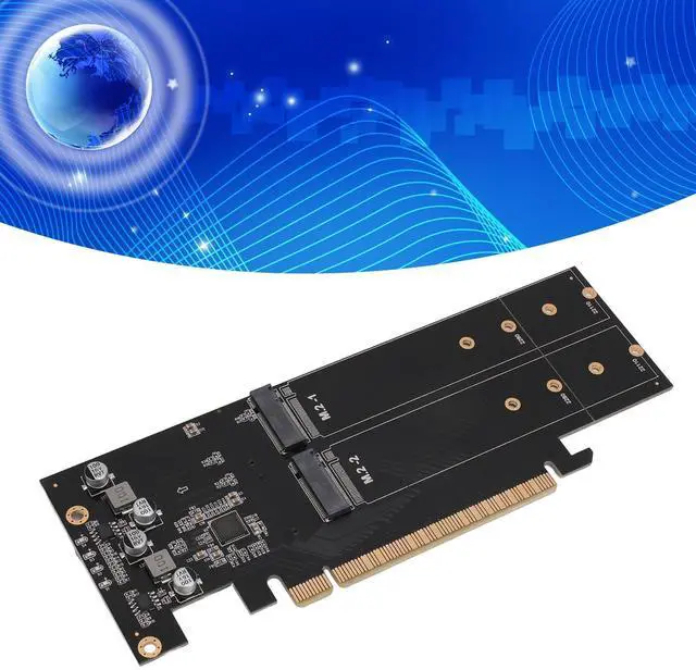 Alt view image 5 of 5 - Quad M.2 NVMe to PCIe 4.0 X16 Adapter, PA04 RTK PCIe Adapter Card, Support 4 NVMe PCIe Protocol SSD, Suitable for M.2 NVMe 2230 2242 2260 2280 22110 SSD