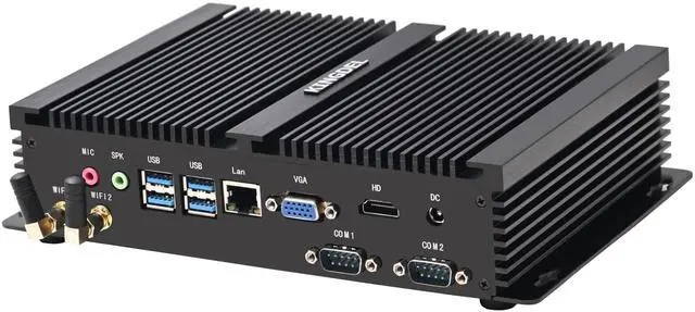 Alt view image 5 of 5 - KINGDEL Fanless Industrial Computer, Mini PC, core i7 8th Gen. CPU, 16GB RAM 512GB NVMe SSD, 4K: 4096 x 2304, HD Port, VGA, 2xCOM RS232, Metal Case