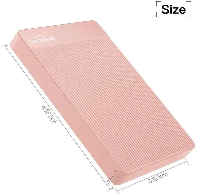Alt view image 3 of 5 - UnionSine 500GB Ultra Slim Portable External Hard Drive USB3.0 HDD Storage Compatible for PC, Desktop, Laptop,Mac, Xbox One, Xbox 360, PS4(Pink) HD-2510
