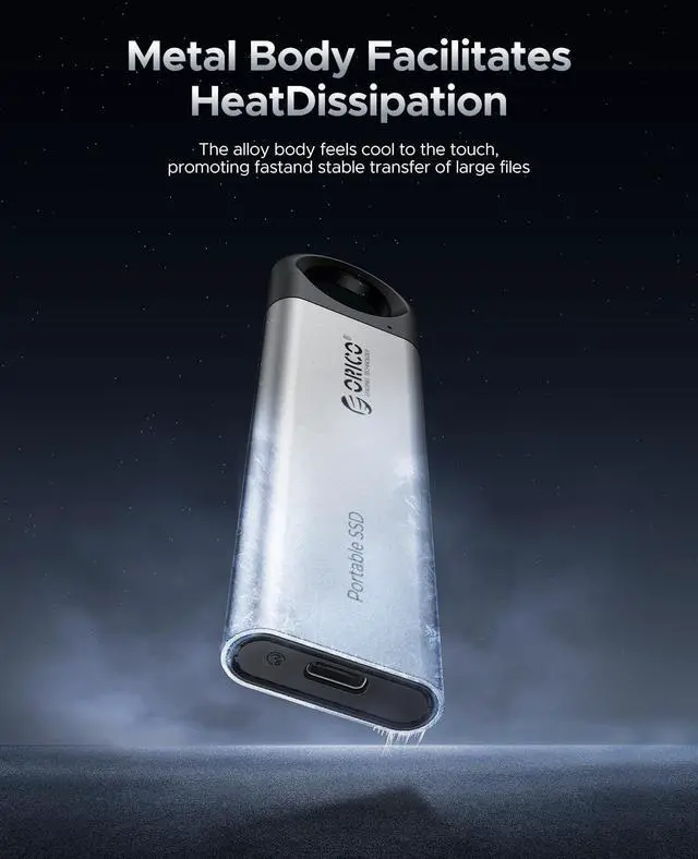 Alt view image 5 of 5 - ORICO 512GB External SSD - Ultra-Fast 460MB/s Speed, Hanging Hook Design, Plug & Play, USB-C & A 2-in-1 Cable, Durable & Portable Storage for USB-C Smartphones, Tablets, Laptops - C5