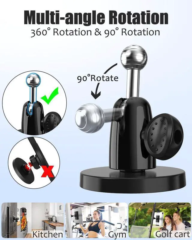 Alt view image 4 of 5 - Charchendo Magnetic Tablet Phone Holder for Golf Cart Fits Club Car, ICON EV, EZGO, Yamaha, Golf Cart iPad Mount with Metal Ball Head Fits iPad Pro 12.9/Air/Mini, Galaxy Z Fold, 4.7-12.9'' Devices