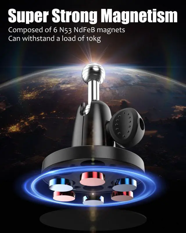 Alt view image 5 of 5 - Charchendo Magnetic Tablet Phone Holder for Golf Cart Fits Club Car, ICON EV, EZGO, Yamaha, Golf Cart iPad Mount with Metal Ball Head Fits iPad Pro 12.9/Air/Mini, Galaxy Z Fold, 4.7-12.9'' Devices