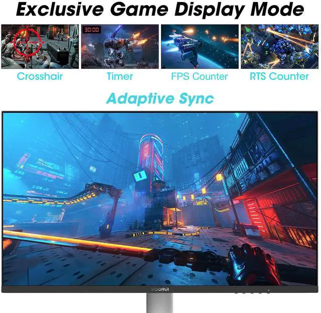 Alt view image 2 of 5 - KOORUI Monitor, 27 240Hz Gaming Monitor, Mini-LED Panel- QHD (2560 x 1440) Computer Screen, 1ms, HDR 1000 Display, 100% sRGB, Height Adjustable, HDMI/DisplayPort, White/Grey, GN10