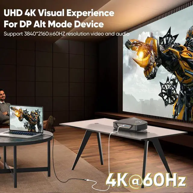 Alt view image 2 of 5 - USB C Extension Cable 20ft Long, Upgraded 4K@60Hz Monitor & 100W Charging & 10Gbps Data Transfer USB-C Extender Male to Female USBC 3.2 Gen2 Type C Cord Braided for Laptop Tablet Mobile Phone and More