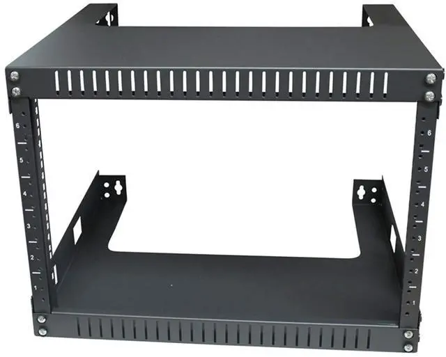 Alt view image 2 of 5 - TECHTOO Wall Mount Rack Open Frame 19Inch Server Equipment Rack Heavy Duty Network Equipment Rack 13.7 Inch Deep - Black (06U)