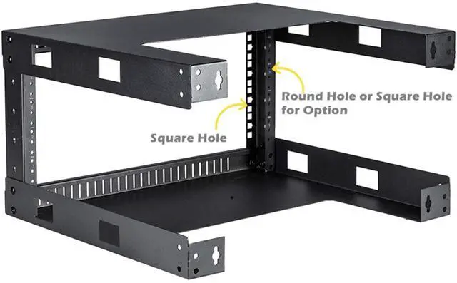 Alt view image 5 of 5 - TECHTOO Wall Mount Rack Open Frame 19Inch Server Equipment Rack Heavy Duty Network Equipment Rack 13.7 Inch Deep - Black (06U)