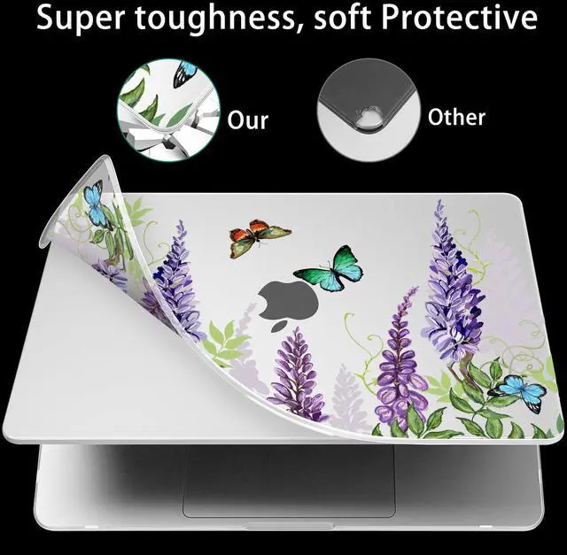 Alt view image 2 of 5 - Mektron Case Compatible with MacBook Air 15.3 inch Printed Cover 2024/2023 M3 A3114 M2 A2941, [Same as Bare MacBook] Protective Hard Shell with Fold Kickstand, Tropical Flowers