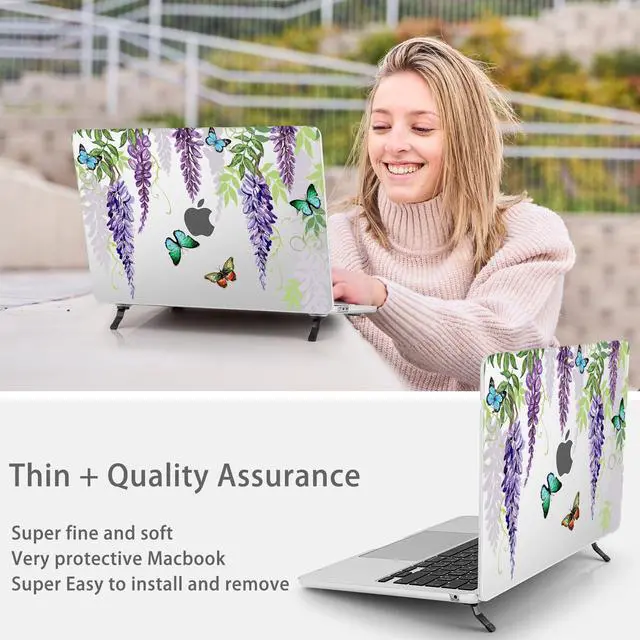 Alt view image 4 of 5 - Mektron Case Compatible with MacBook Air 15.3 inch Printed Cover 2024/2023 M3 A3114 M2 A2941, [Same as Bare MacBook] Protective Hard Shell with Fold Kickstand, Tropical Flowers