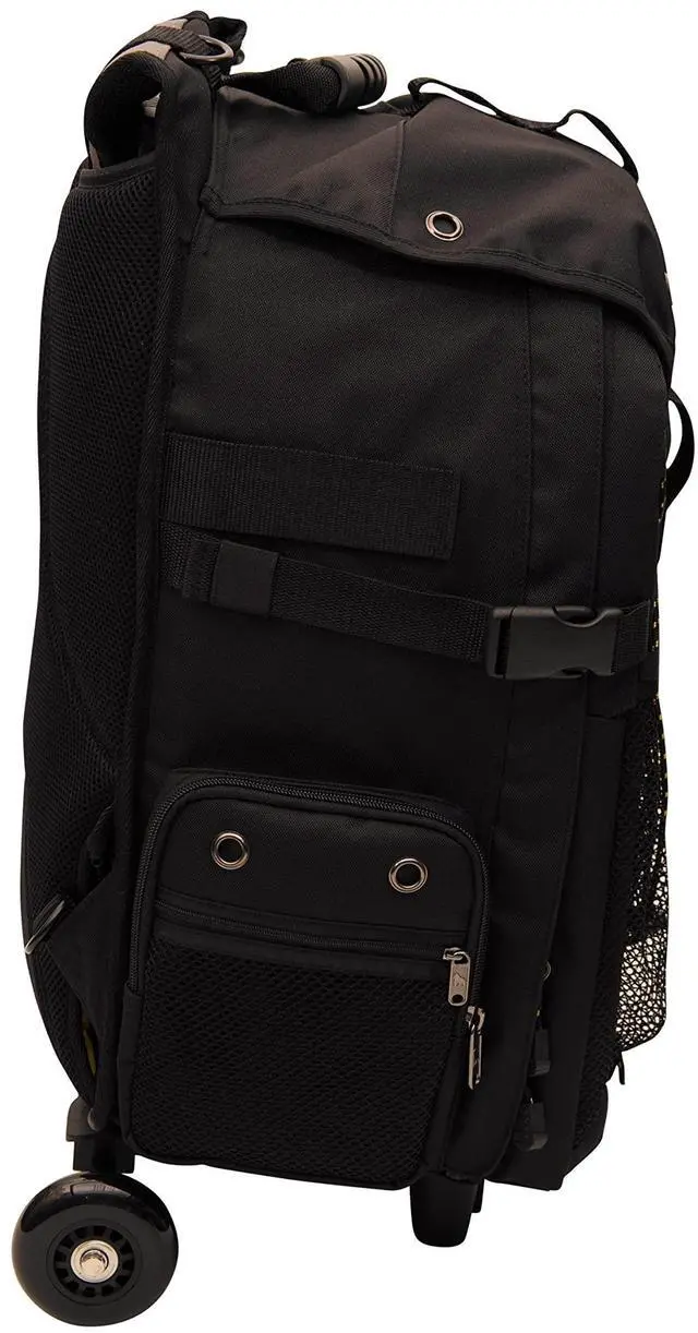 Alt view image 5 of 5 - Ape Case, ACPRO4000, Backpack with wheels, Laptop compartment, Padded, Rain cover included, Adjustable straps, Camera backpack, Black (ACPRO4000),Large With Rollers