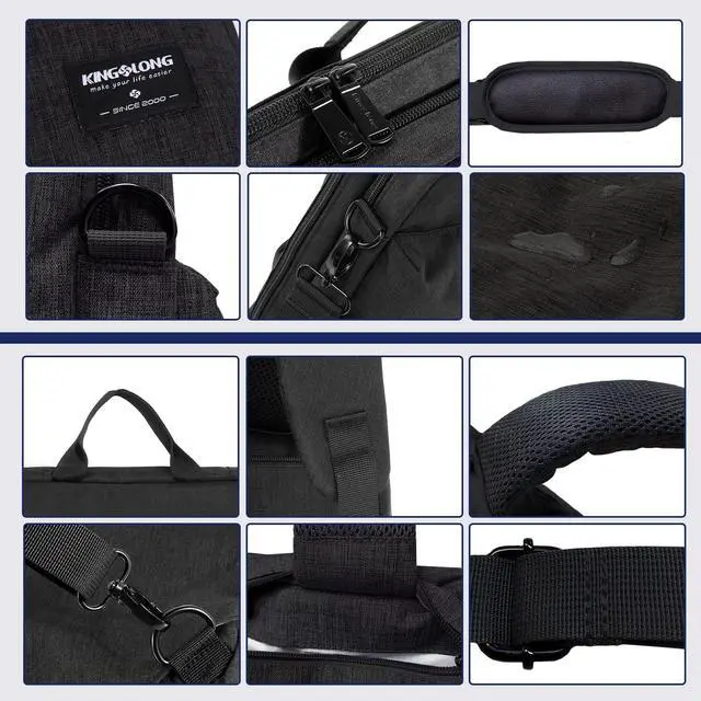 Alt view image 4 of 5 - KINGSLONG 17 17.3 Inch Convertible Laptop Backpack,Laptop Messenger Bag Briefcase Handbag with Shoulder Strap for Men Women, Black