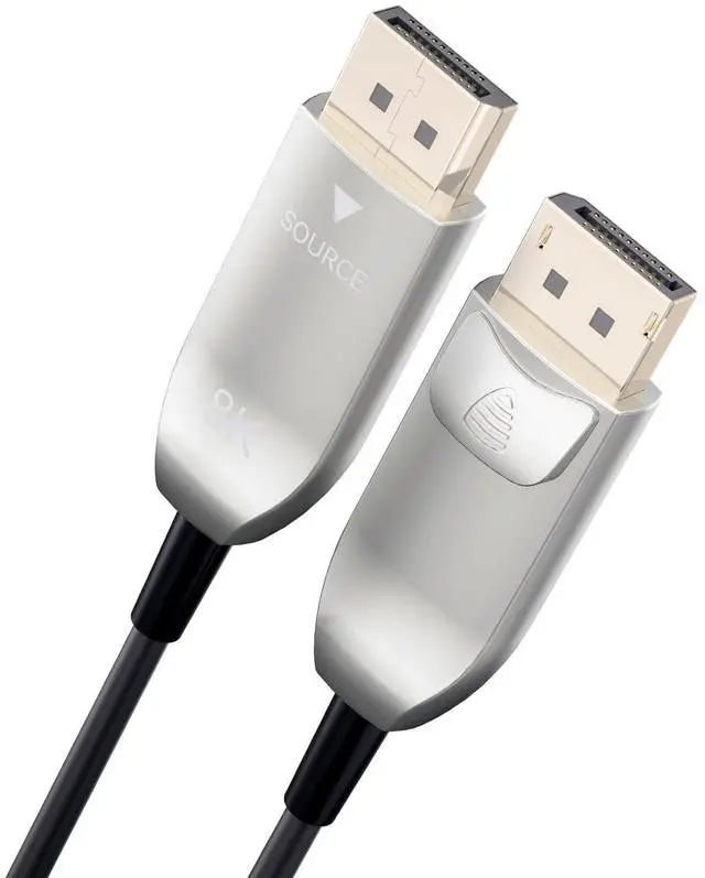 Main image of LAN-SAINTKAY 4K 8K Fiber Optic DisplayPort Cable 2.1 with Lock, 54Gbps High Speed Long Active Optic DP Cable 2.1, 8K@60Hz 4K@240Hz, DP to DP Male for Personal Computer Connection (20ft/6m)